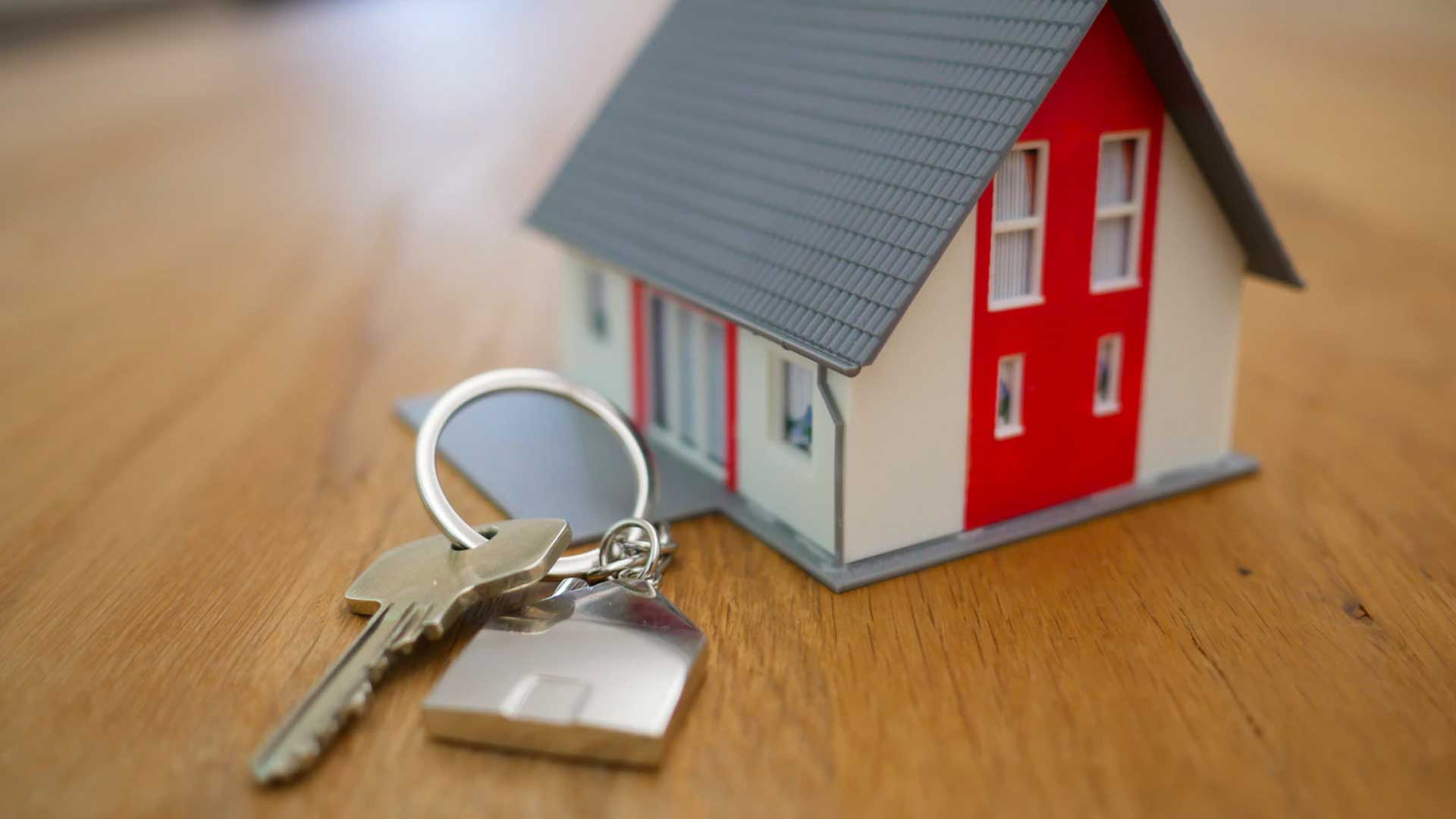 A model house with house keys