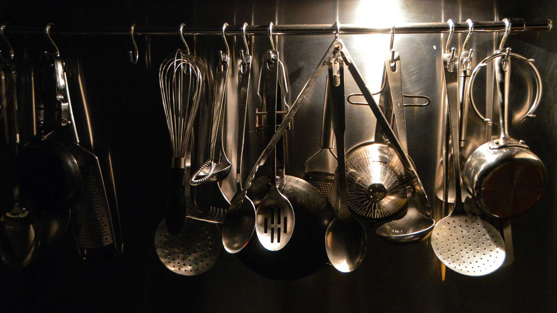 a collection of kitchen equipment